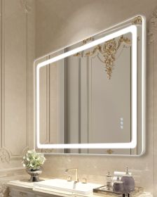 LED Bathroom Mirror, 32" x 48" LED Bathroom Vanity Mirror with Frontlit and Backlit, Anti-Fog Memory Mirror with Lights