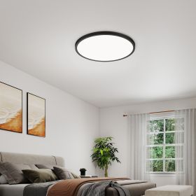4 PACK Flush Mount LED Ceiling Light Fixture Black, 16Inch 32Watt