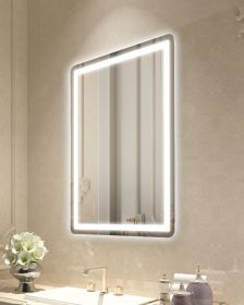 LED Bathroom Mirror, 24" x 32" LED Bathroom Vanity Mirror with Frontlit and Backlit, Anti-Fog Memory Mirror with Lights