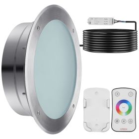 12V LED Pool Illumination, 10 Inch 40W, RGBW Hue Shift for Inground Pools & Spas, Includes 100 FT Cord & Remote, Suits 10 in Wet Niches, IP68